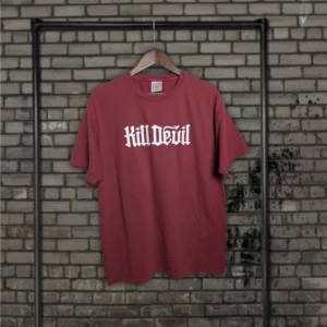 KD Quarter Tee White Print Wine Red